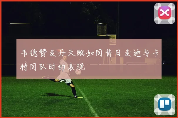 韦德赞麦丹天赋如同昔日麦迪与卡特同队时的表现